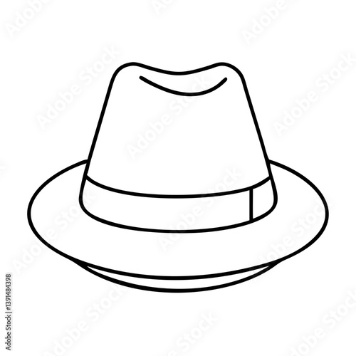 fedora hats icon, fedora hats line art - simple line art of fedora hats, perfect for fedora hats logos and icons