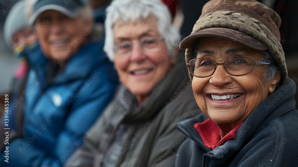 Fototapeta premium Happy Senior Women Friends Enjoying Outdoor Time Together