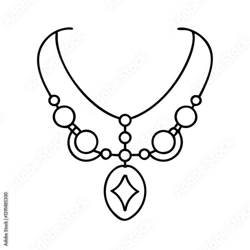 necklaces icon, necklaces line art - simple line art of necklaces, perfect for necklaces logos and icons