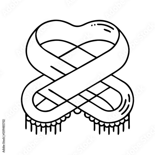 scarves infinity shawl pashmina icon, scarves infinity shawl pashmina line art - simple line art of scarves infinity shawl pashmina, perfect for scarves infinity shawl pashmina logos and icons