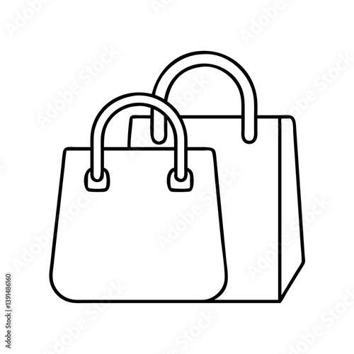 tote bags icon, tote bags line art - simple line art of tote bags, perfect for tote bags logos and icons