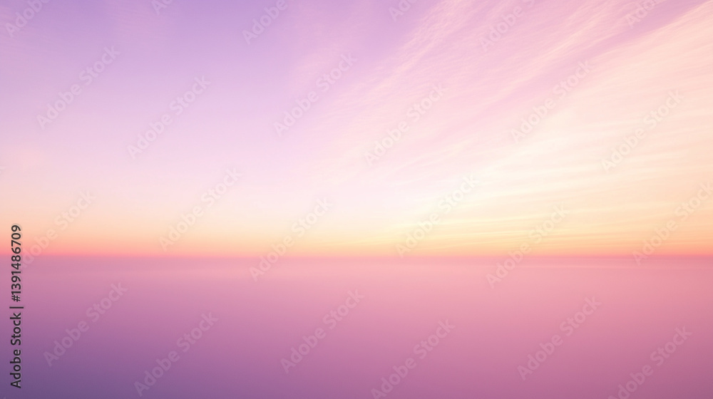 Fototapeta premium Calm Pastel Sunset Sky with Soft Clouds and Gradient Colors.