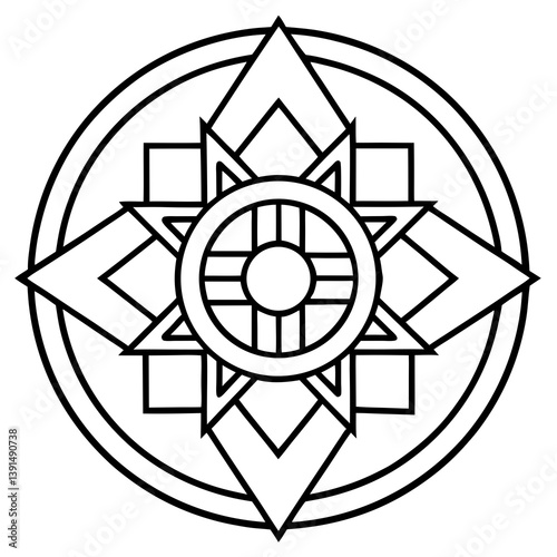 Urban street fashion mandala line art vector illustration 