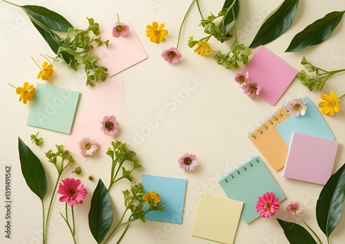 stationery flowers background office cute women girls