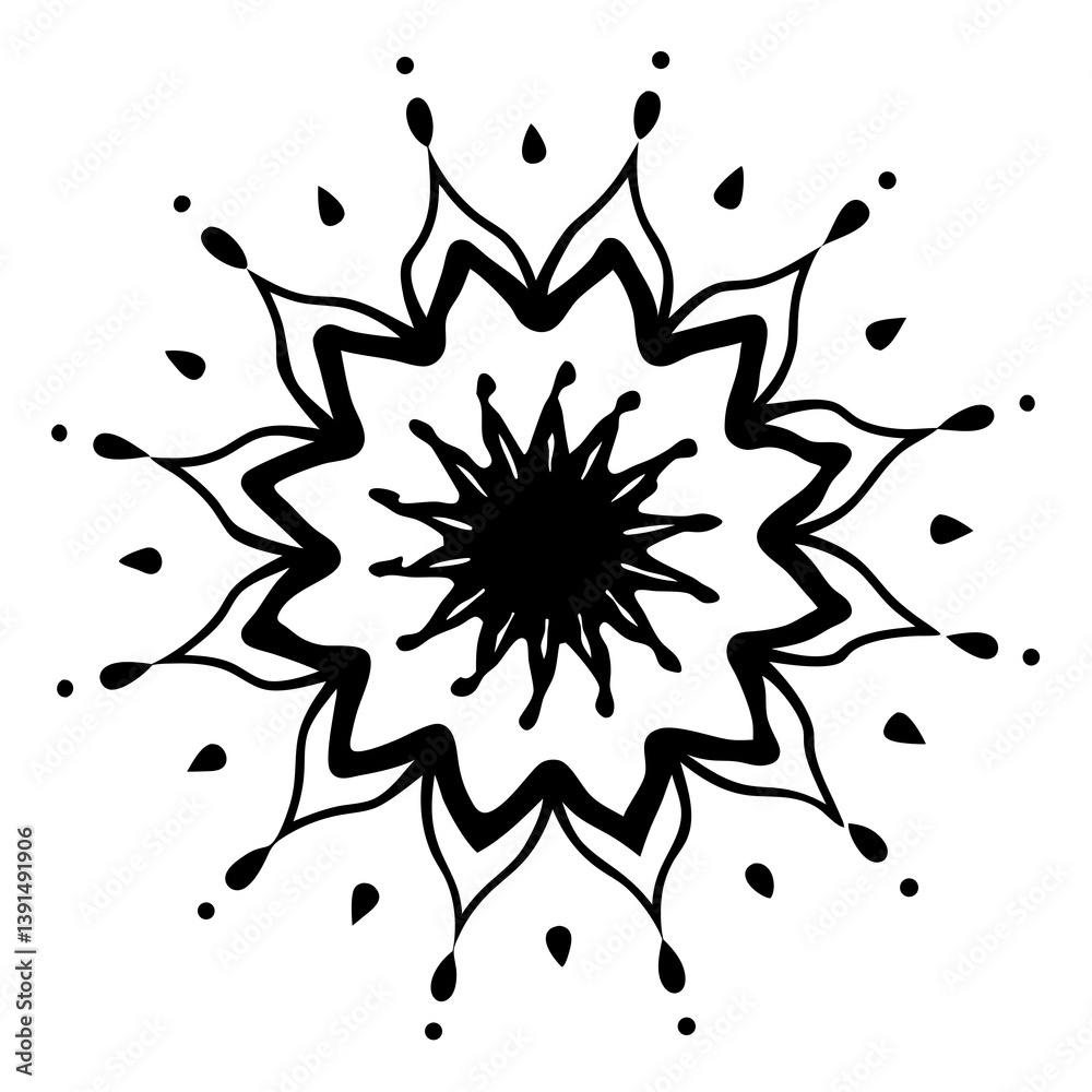 Black ink splat and blot with white splashes Black ink splat and blot with white splashes