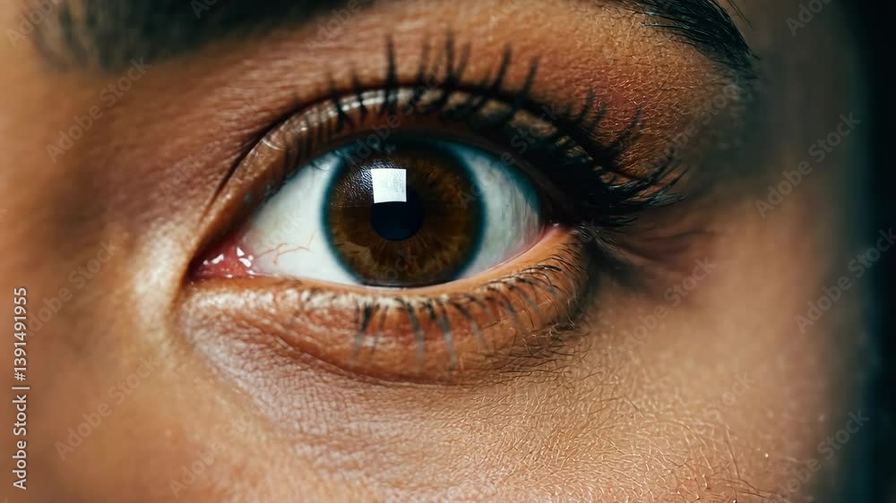 Close-up view of a human eye showcasing intricate details and textures in natural light Close-up view of a human eye showcasing intricate details and textures in natural light