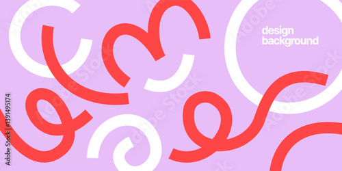 Background with wavy colored shapes. Vector squiggles lines for flyer, poster, cover or banner. 