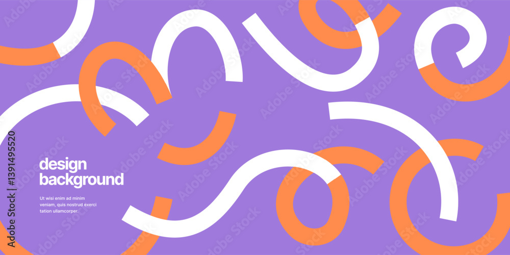 Background with wavy colored shapes. Vector squiggles lines for flyer, poster, cover or banner. 