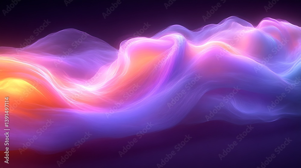 Obraz premium Abstract vibrant neon wave flowing.