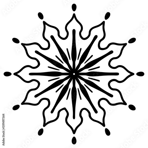 Surreal dreamlike melting mandala line art vector illustration  
