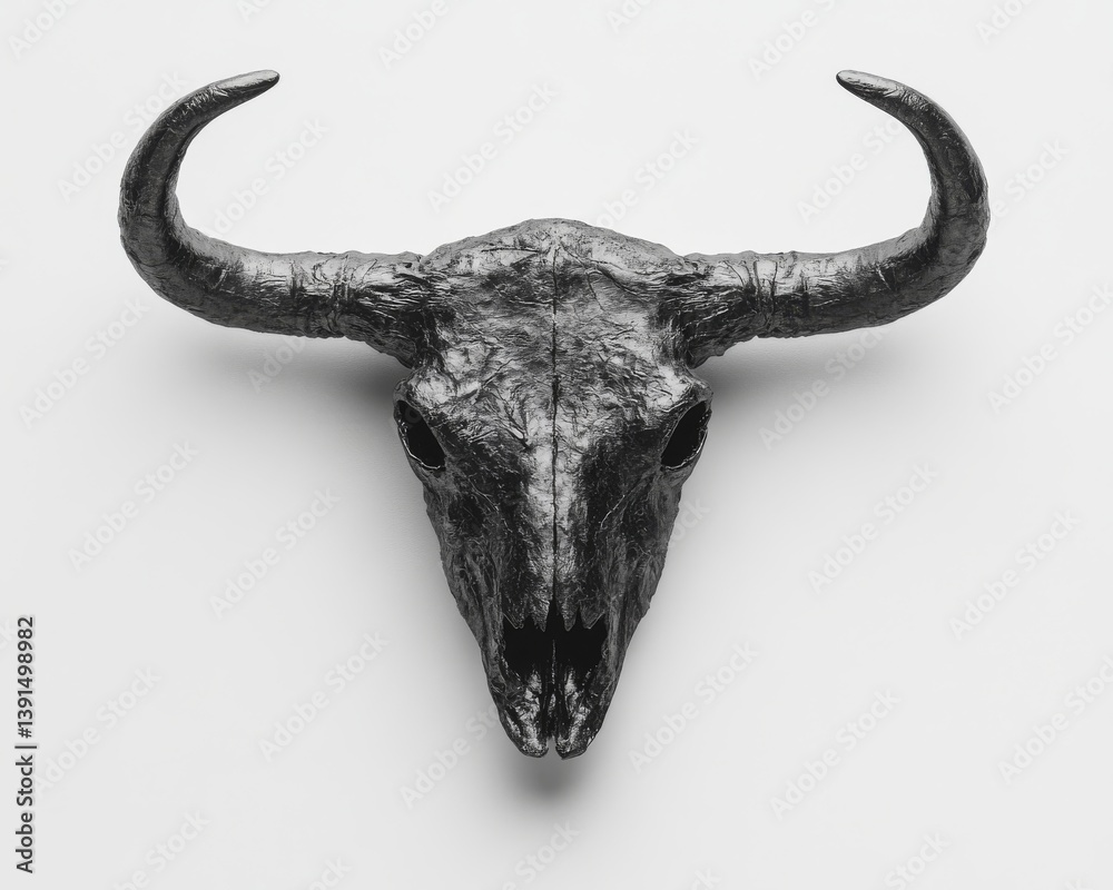 Obraz premium A buffalo skull head is depicted on a clear background