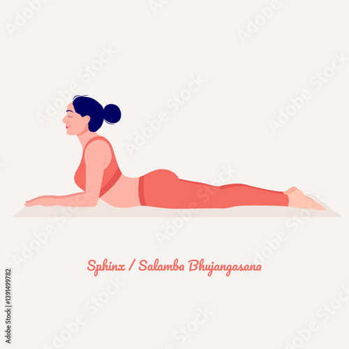 Sphinx pose. Young woman practicing Yoga pose. Woman workout fitness, aerobic and exercise
See less
