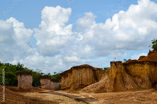 Phae Mueang Phi Forest Park, The Natural Processes of Weathering and Erosion Contribute to Forming Structural Basins at Phrae, Northern Thailand. photo