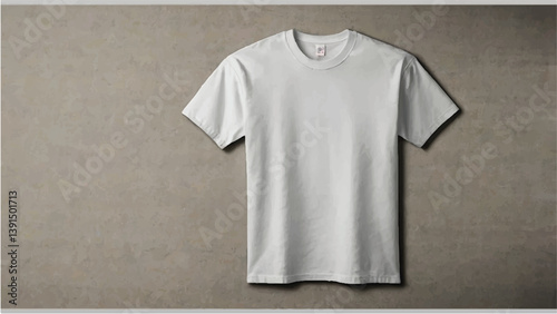 Blank white t-shirt template for design with casual and fashion elements