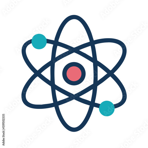 Atomic Structure Representing Science or Innovation Icon Design
