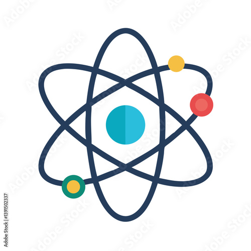 Atomic Structure Representing Science or Innovation Icon Design