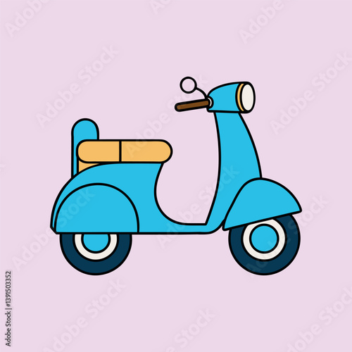 scooter vector art illustration on a pink background
