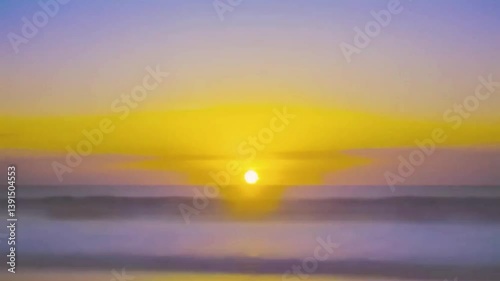 Time-lapse of a serene ocean sunrise, revealing golden light, calm waves, and coastal beauty—perfect for nature, travel, mindfulness, and relaxation-focused video content