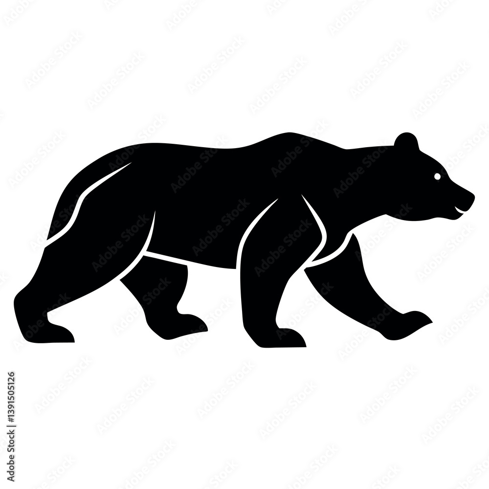 Obraz premium A minimalist-yet-intricate-set-of-a-running-bear 