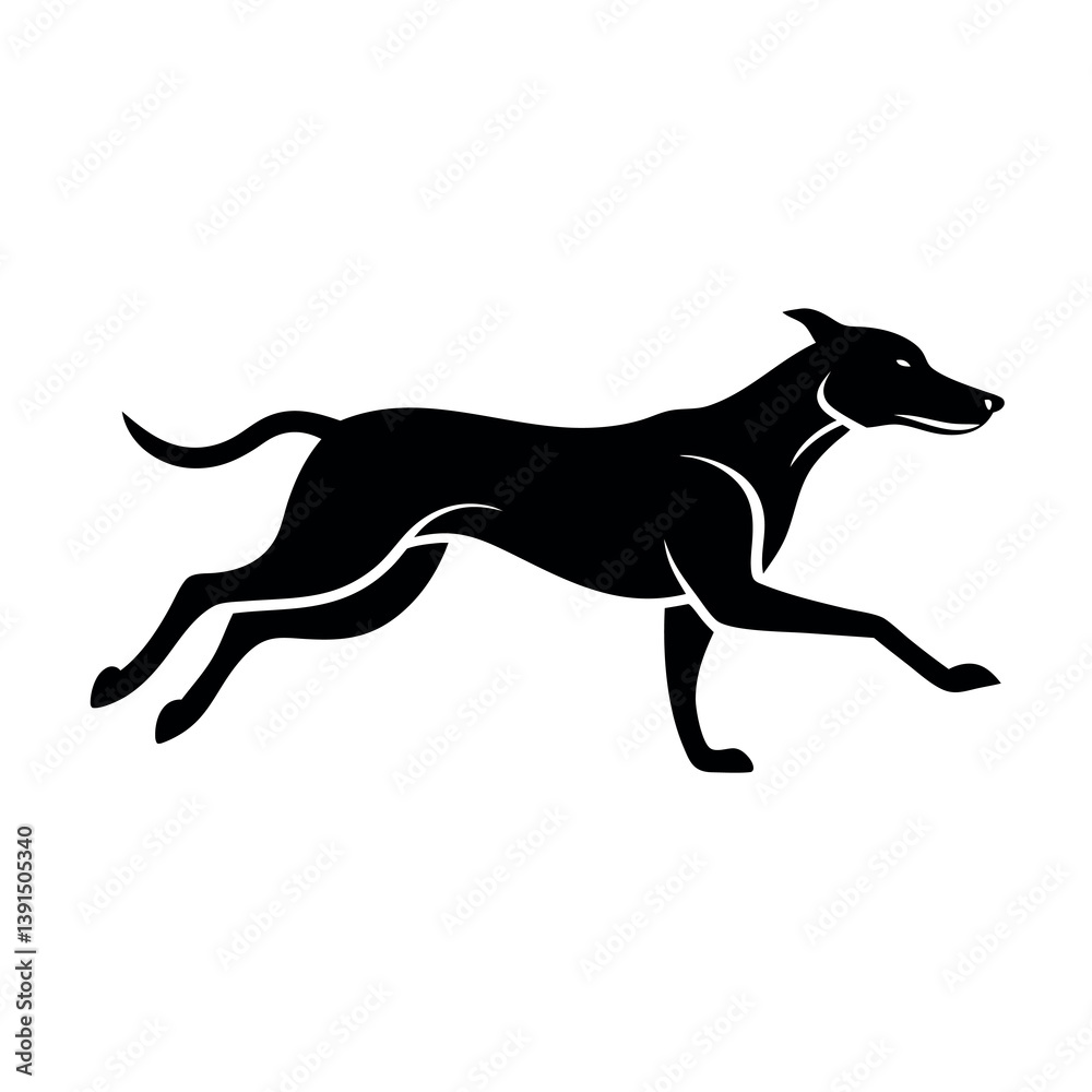 Fototapeta premium A minimalist-yet-intricate-set-of-a-running-dog 