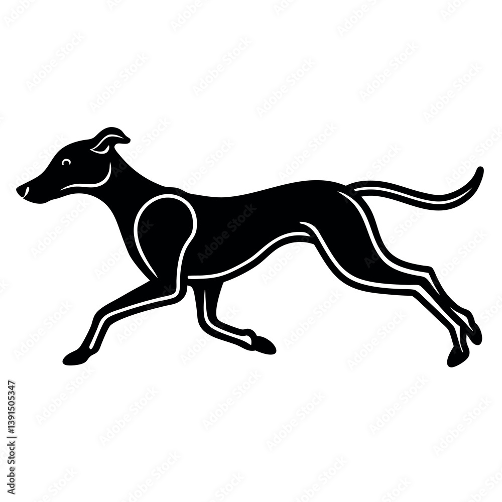 A minimalist-yet-intricate-set-of-a-running-dog A minimalist-yet-intricate-set-of-a-running-dog