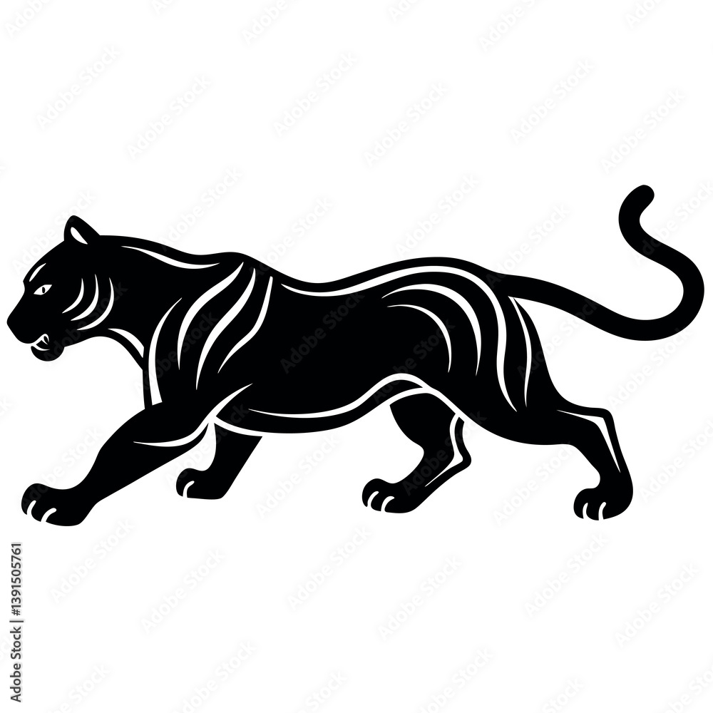 A minimalist-yet-intricate-set-of-a-running-tiger A minimalist-yet-intricate-set-of-a-running-tiger