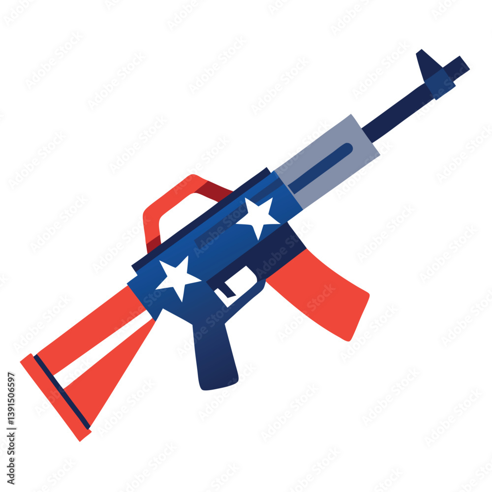 Obraz premium Assault-cross-rifle USA style-for-memorial-day-style.