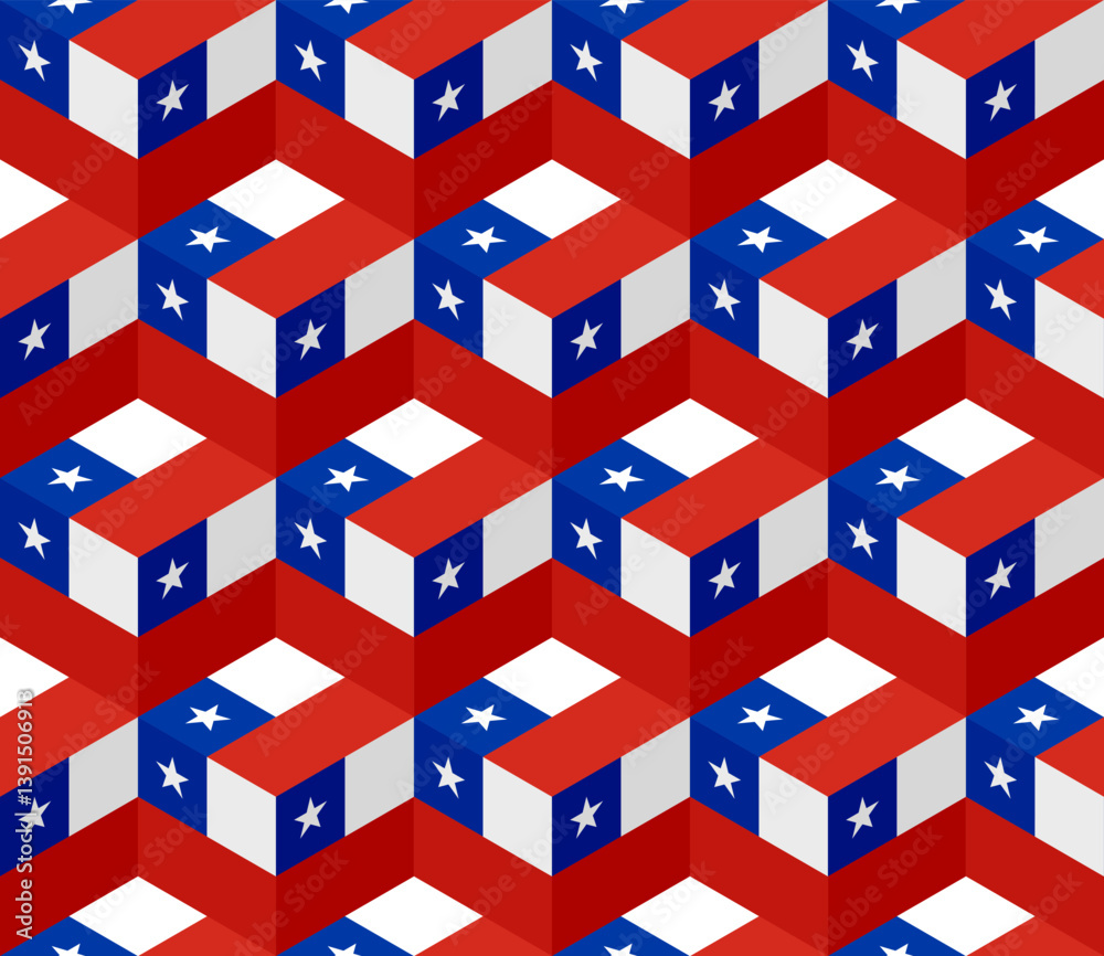 Fototapeta premium chile flag box pattern. vector illustration
