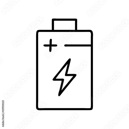 Battery icon vector illustration energy power charge electric lightning bolt plus minus sign symbol design