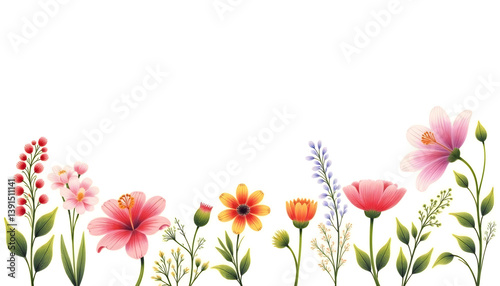 realist drawing Flower frame, flower background. Mother's Day, Wedding, feminine, isolated flowers. flower decoration, deco, Rose, Lily, background, postcard, mock up, watercolor, colorpencil, gouache