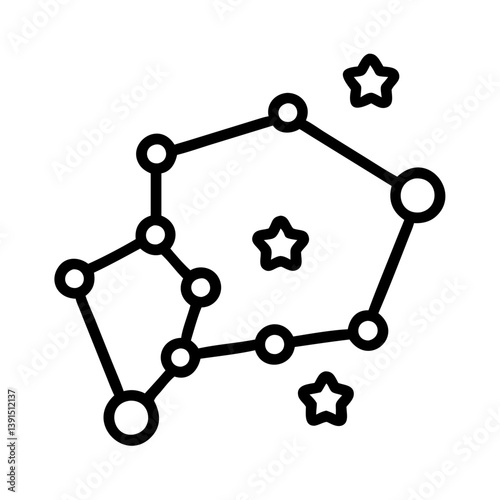 Constellation vector graphic for astronomy stargazing and celestial navigation educational resources and design assets