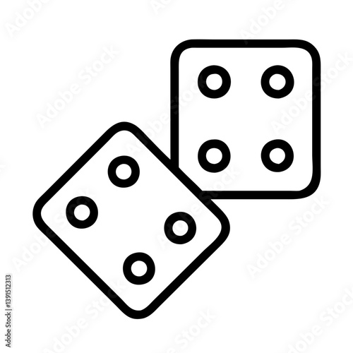 Dice game icon vector illustration for casino games and board games with luck and chance element design