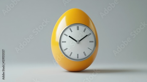 A vibrant yellow egg-shaped clock