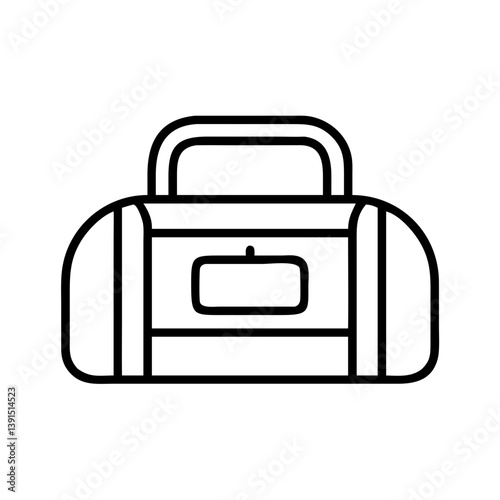 Outline duffel bag vector icon illustration for travel gym and sports equipment and accessories design