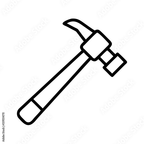 Hammer tool icon vector illustration carpentry equipment construction repair hammering nail driving tool design 100