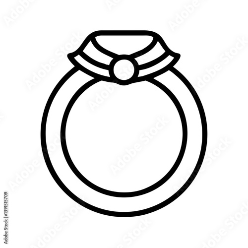 Elegant ring outline design for jewelry stores and fashion accessories with gemstone and ribbon detail design