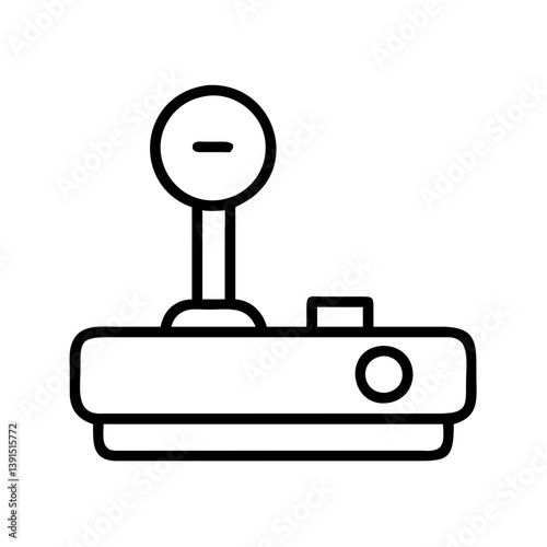Retro gaming console joystick vector icon for classic arcade game enthusiasts and vintage technology lovers