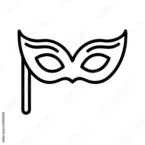 Outline masquerade venetian mask vector illustration for party costume and carnival celebration design element