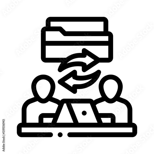 document sharing line icon