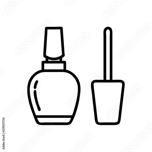 Nail polish bottle with applicator brush vector illustration for manicure and beauty salon design element