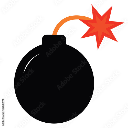 Black-cartoon-bomb-silhouette-with-a-round. 