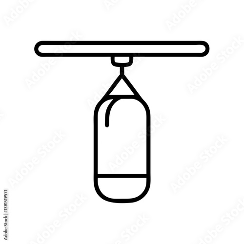 Punching bag vector icon illustration for boxing workout training and fitness equipment design concept