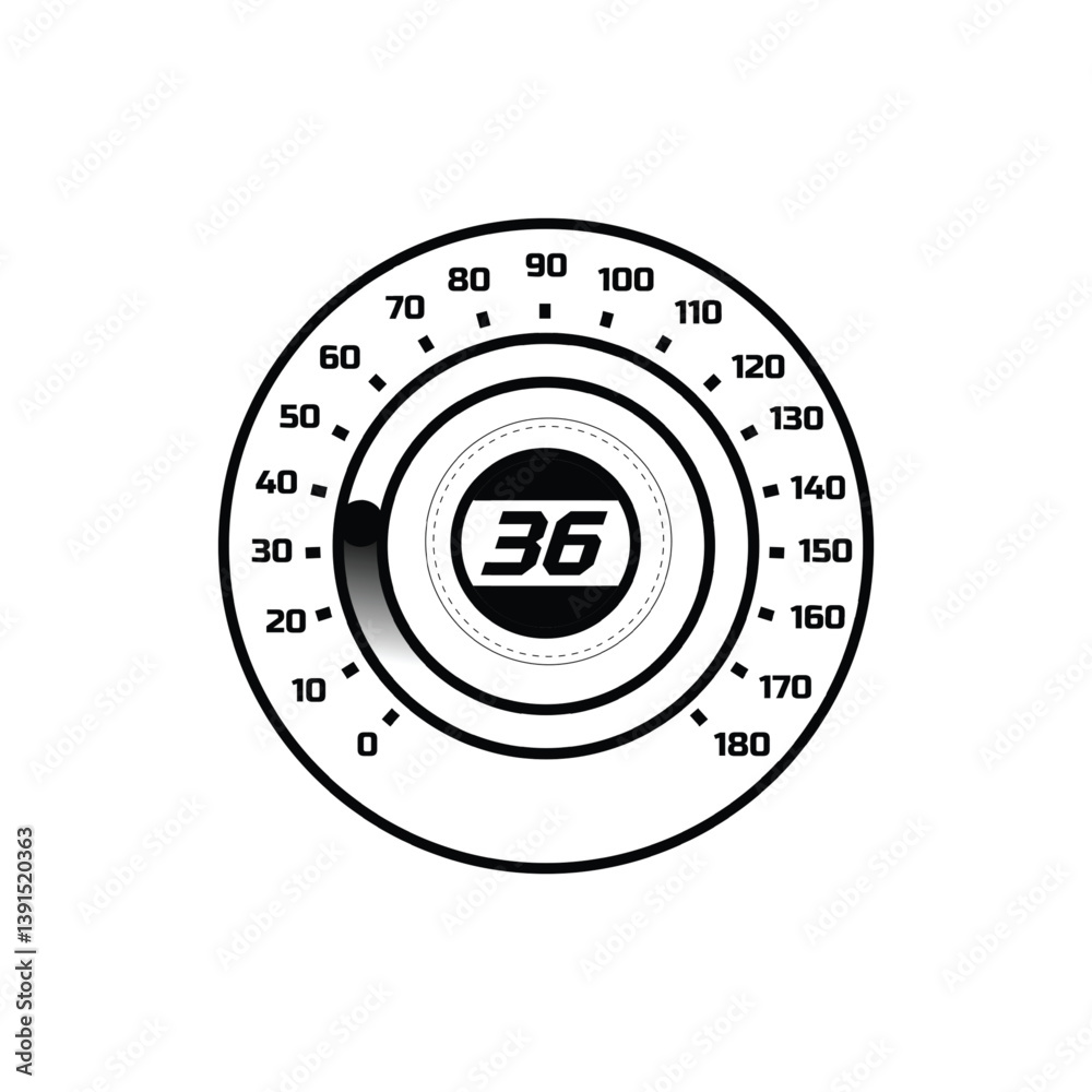 Auto speedometer dashboard digits scale, car speed gauge, accelerate indicator, progress bar vector black white design Auto speedometer dashboard digits scale, car speed gauge, accelerate indicator, progress bar vector black white design