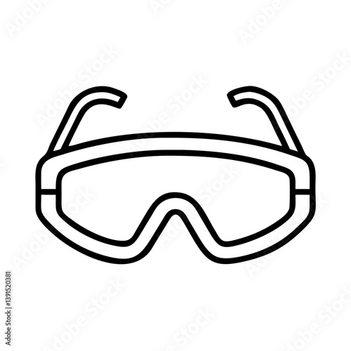 Safety glasses vector icon for eye protection personal protective equipment and lab safety gear outline