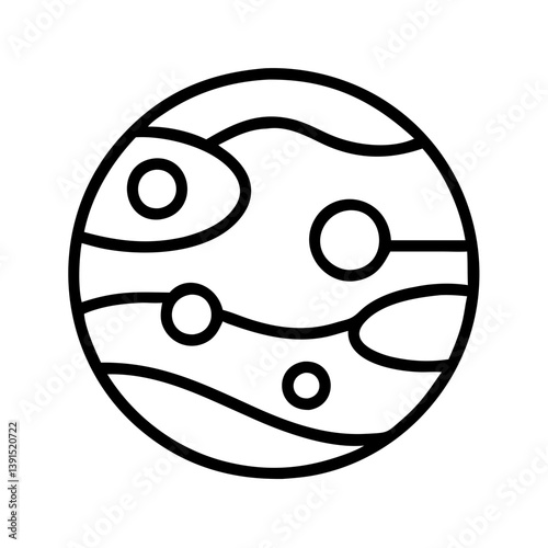 Planet outline vector illustration astronomy space exploration celestial body cosmic object science education icon 100