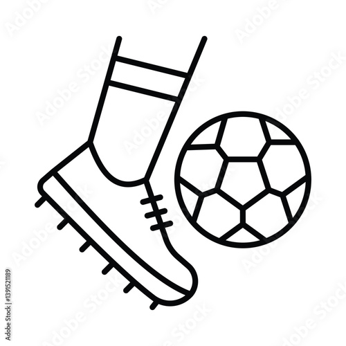 Football vector outline icon. EPS 10 file