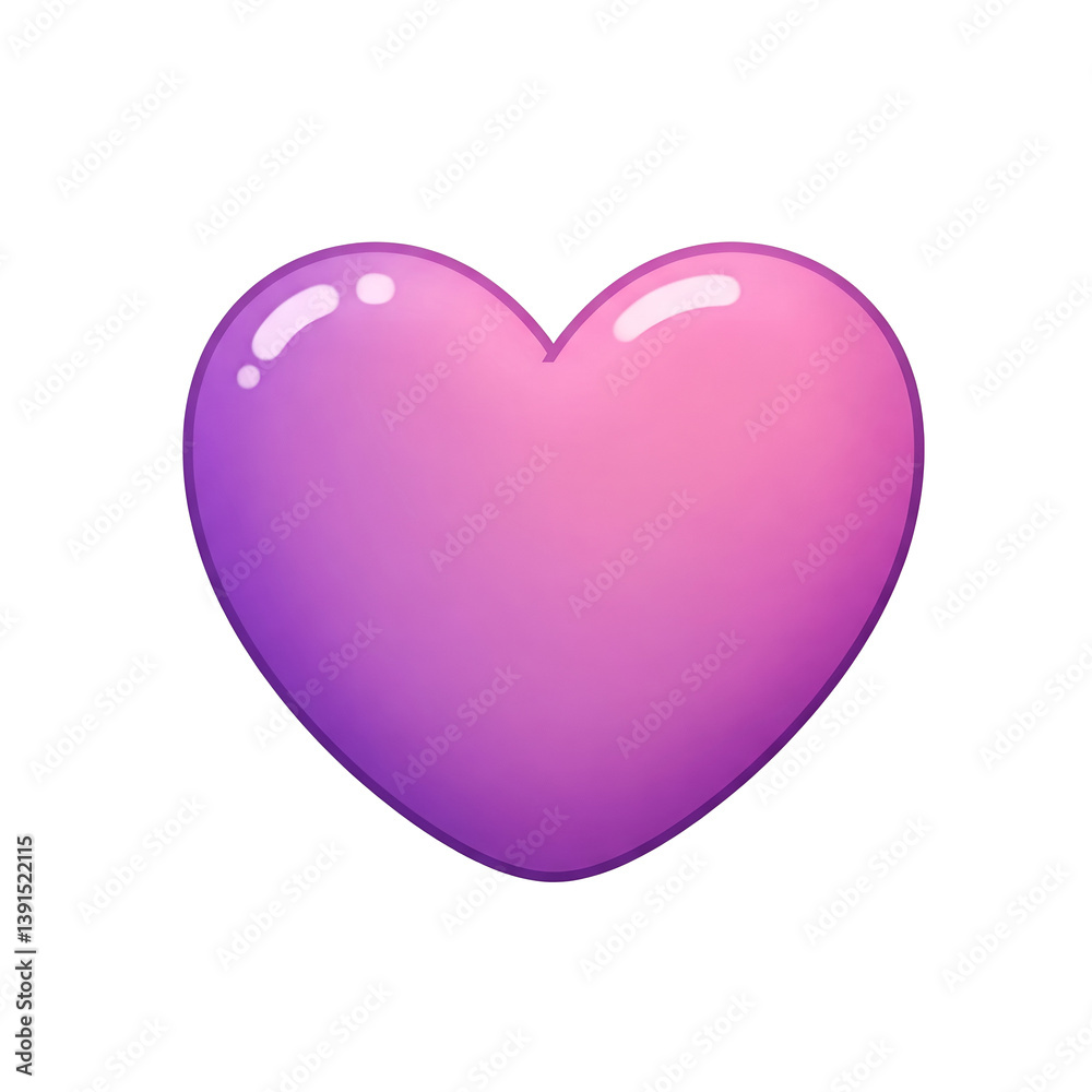 Purple Heart 3D icon symbol vector transparent no background Purple Heart 3D icon symbol vector transparent no background