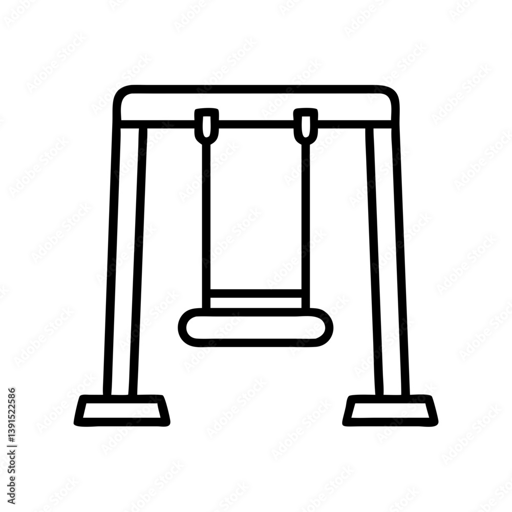 Swing set vector illustration for playground equipment design and outdoor recreation activity for kids and adults Swing set vector illustration for playground equipment design and outdoor recreation activity for kids and adults