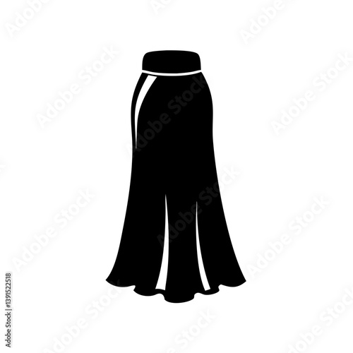 maxi skirt icon, maxi skirt line art - simple line art of maxi skirt, perfect for maxi skirt logos and icons