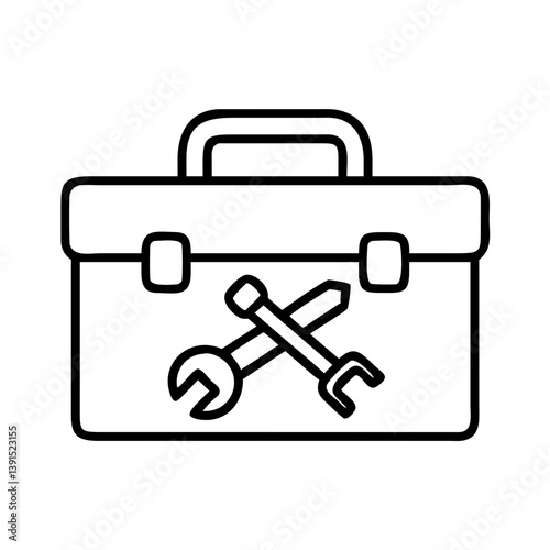 Toolbox repair kit icon vector illustration for handyman service and construction equipment and tools 100